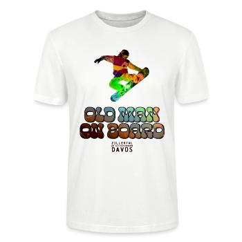 Pistenrocker: Snowboard-Opa im Tiefschnee - Stanley/Stella Unisex Bio-T-Shirt CRAFTER - Weiß - Vorne - Alina (178cm) & Michal (187cm)