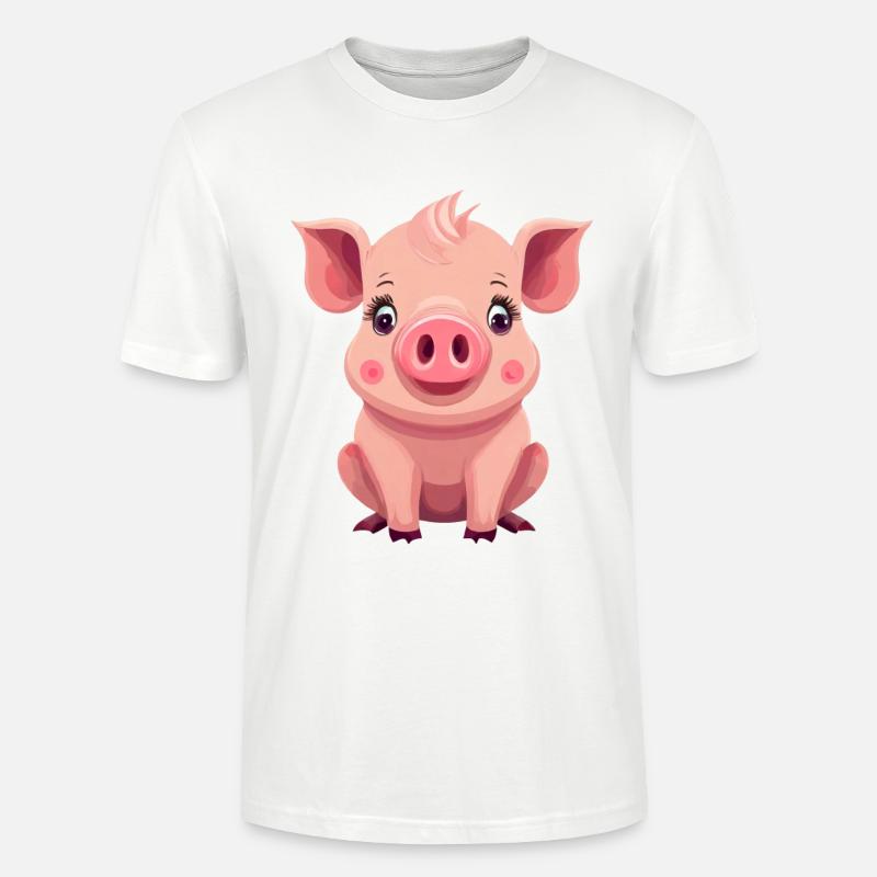Schwein - Stanley/Stella Unisex Bio-T-Shirt CRAFTER - Weiß