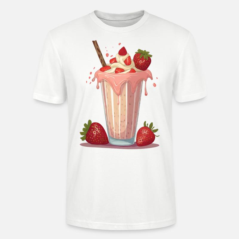 Milchshake mit Erdbeeren - Stanley/Stella Unisex Bio-T-Shirt CRAFTER - Weiß
