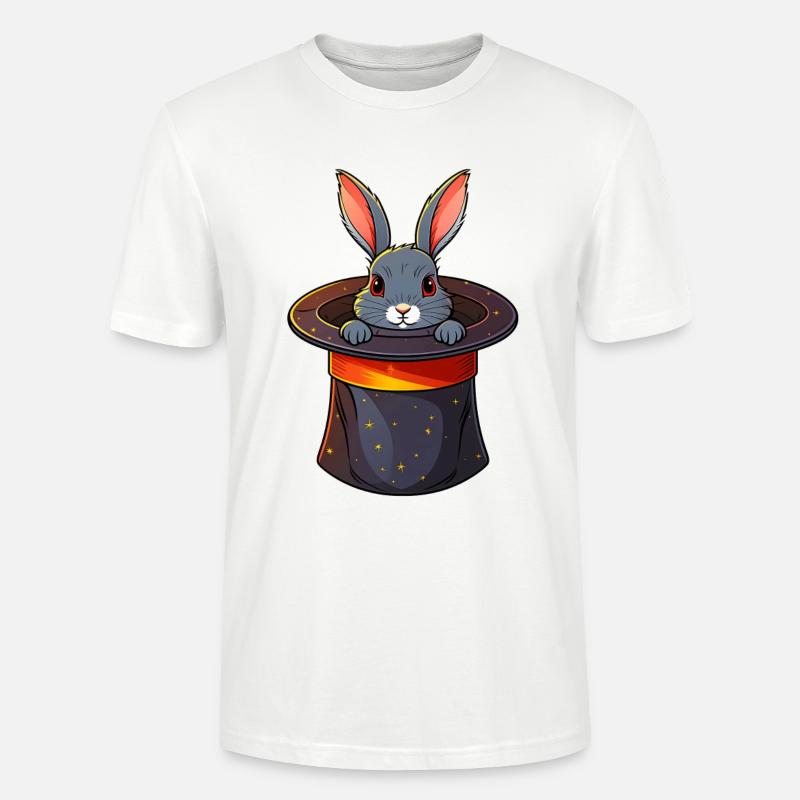 Rabbit in a magic hat - Stanley/Stella CRAFTER Unisex Organic T-Shirt - white