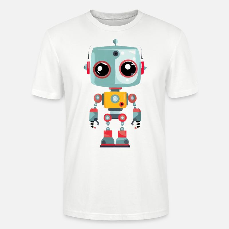 Un robot mignon - T-shirt bio CRAFTER Stanley Stella Unisexe - blanc