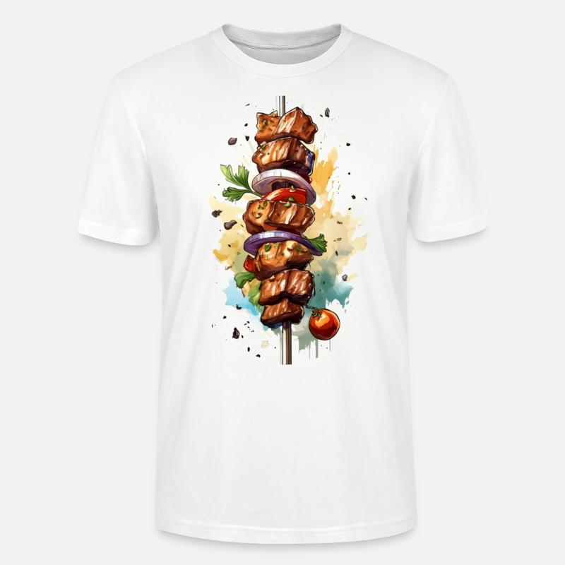 Fleisch Spieß beim Grillen - Stanley/Stella Unisex Bio-T-Shirt CRAFTER - Weiß