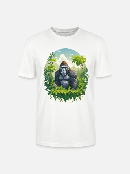 Gorilla im Dschungel - Stanley/Stella Unisex Bio-T-Shirt CRAFTER - Weiß