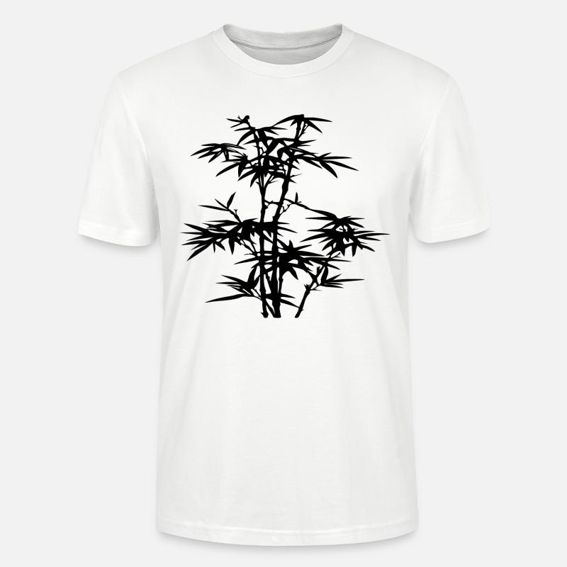 Bambus Silhouette Pflanze Geschenkidee Asien - T-shirt bio CRAFTER Stanley Stella Unisexe - blanc