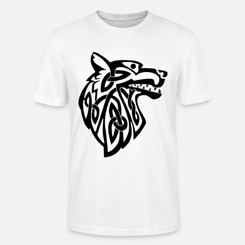 Wolf schwarz Wikinger - Stanley/Stella Unisex Bio-T-Shirt CRAFTER - Weiß