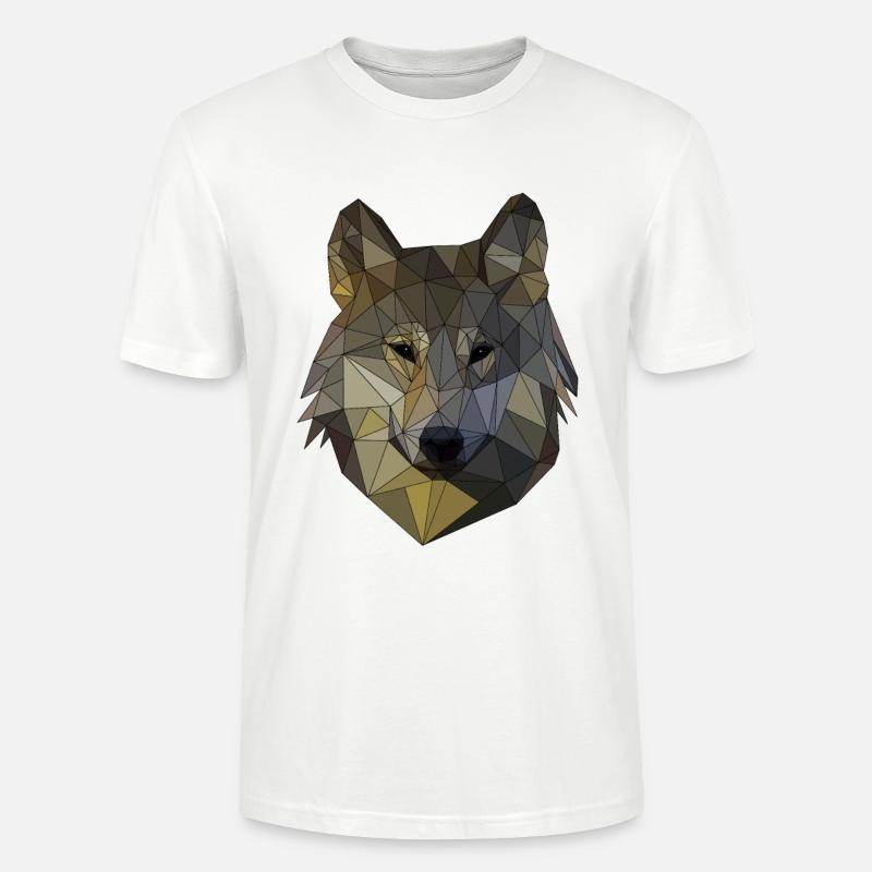 Polygon Wolf Triangular Mosaic Shapes Polyart - Stanley/Stella CRAFTER Unisex Organic T-Shirt - white