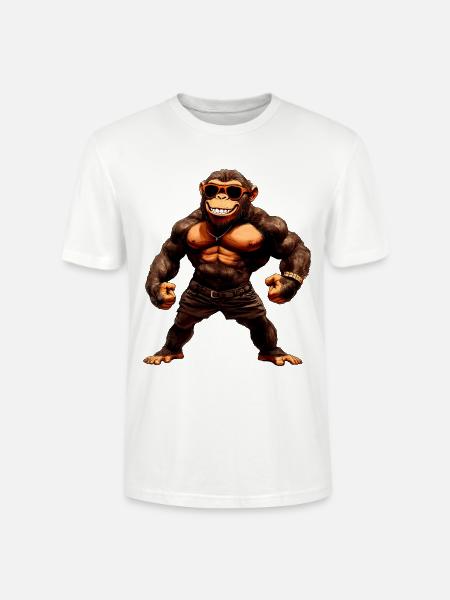 Affe Sport Tier - Stanley/Stella Unisex Bio-T-Shirt CRAFTER - Weiß