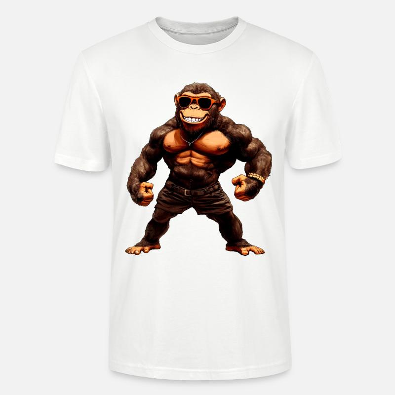 Affe Sport Tier - Stanley/Stella Unisex Bio-T-Shirt CRAFTER - Weiß