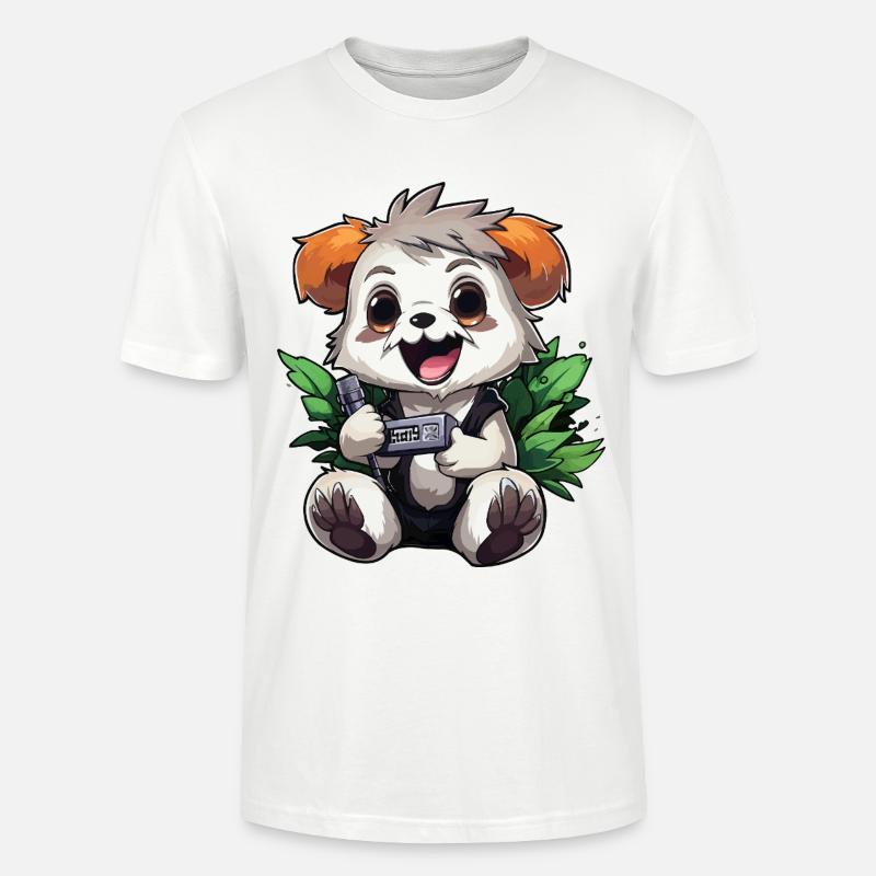 Panda Gamer mit Controller - Stanley/Stella Unisex Bio-T-Shirt CRAFTER - Weiß