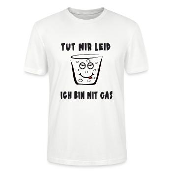 Tut mir leid ich bin mit Gas - Stanley/Stella Unisex Bio-T-Shirt CRAFTER - Weiß - Vorne - Alina (178cm) & Michal (187cm)