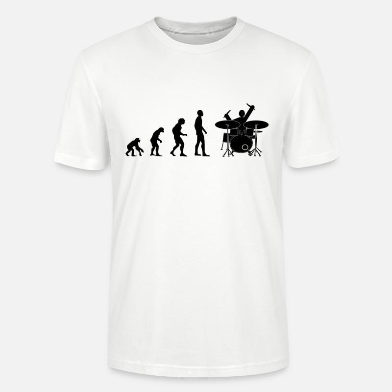 drummer evolution - Stanley/Stella CRAFTER Unisex Organic T-Shirt - white