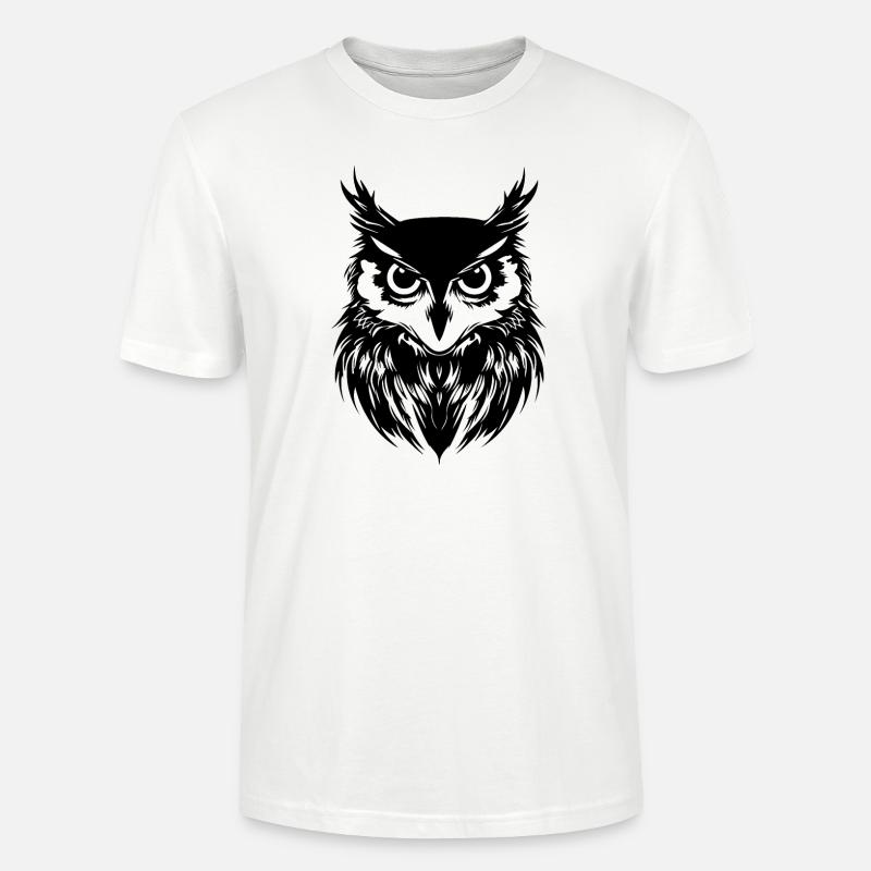 Eule Eulen Vogel Vögel - Stanley/Stella Unisex Bio-T-Shirt CRAFTER - Weiß