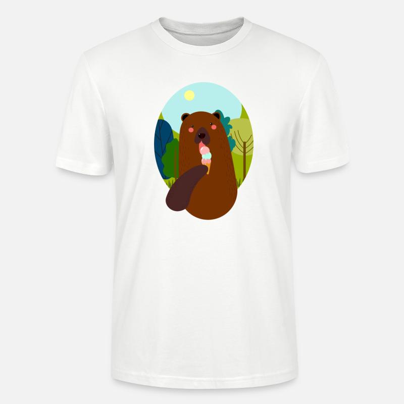 Bär mit Eis - Stanley/Stella Unisex Bio-T-Shirt CRAFTER - Weiß
