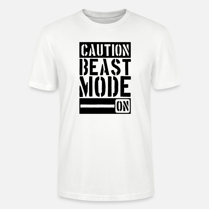 Caution Beast Mode On - Stanley/Stella Unisex Bio-T-Shirt CRAFTER - Weiß