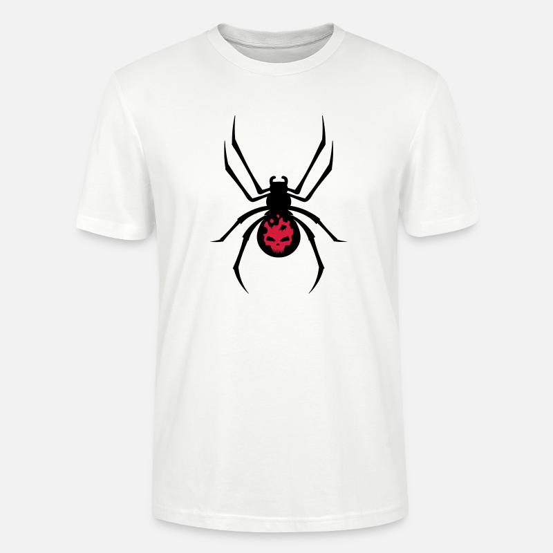 Schwarze Spinne mit Skull Muster - Stanley/Stella Unisex Bio-T-Shirt CRAFTER - Weiß