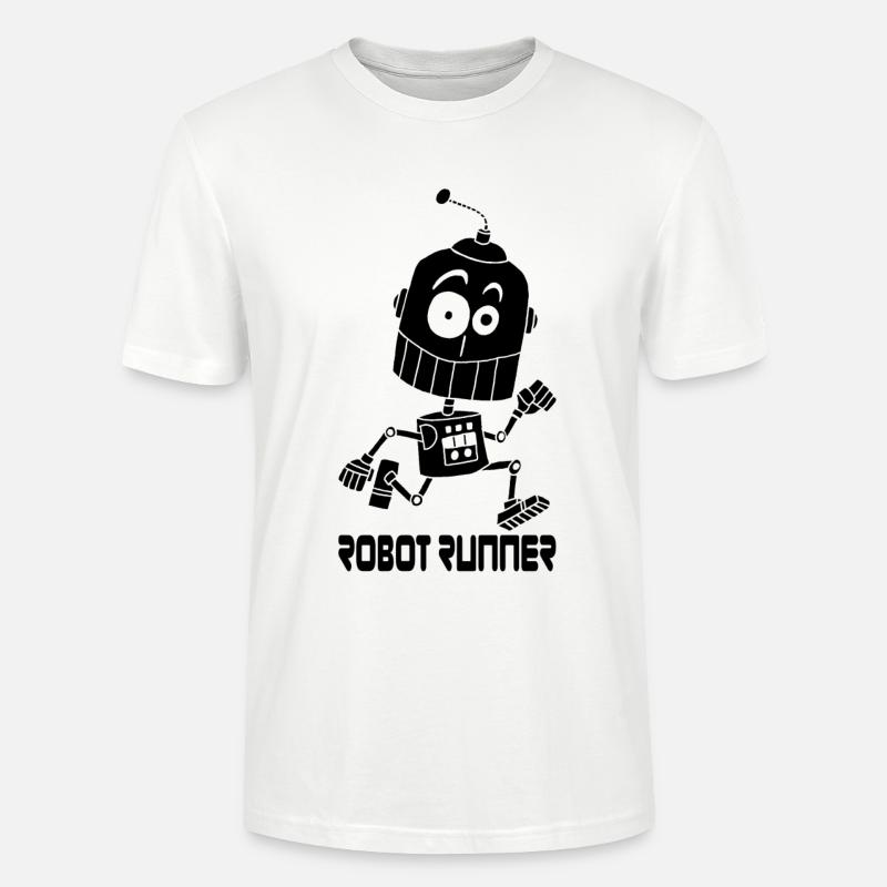 Schwarzer Roboter-Läufer - Stanley/Stella Unisex Bio-T-Shirt CRAFTER - Weiß