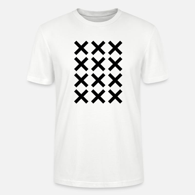 X pattern grid design - Stanley/Stella CRAFTER Unisex Organic T-Shirt - white