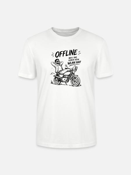 Offlineleben Motorrad Ohne WLAN - Stanley/Stella Unisex Bio-T-Shirt CRAFTER - Weiß