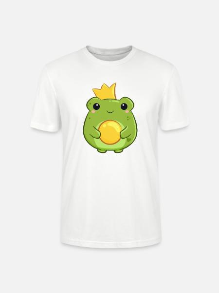 Königlicher Froschprinz mit Krönchen - Märchen - Stanley/Stella Unisex Bio-T-Shirt CRAFTER - Weiß