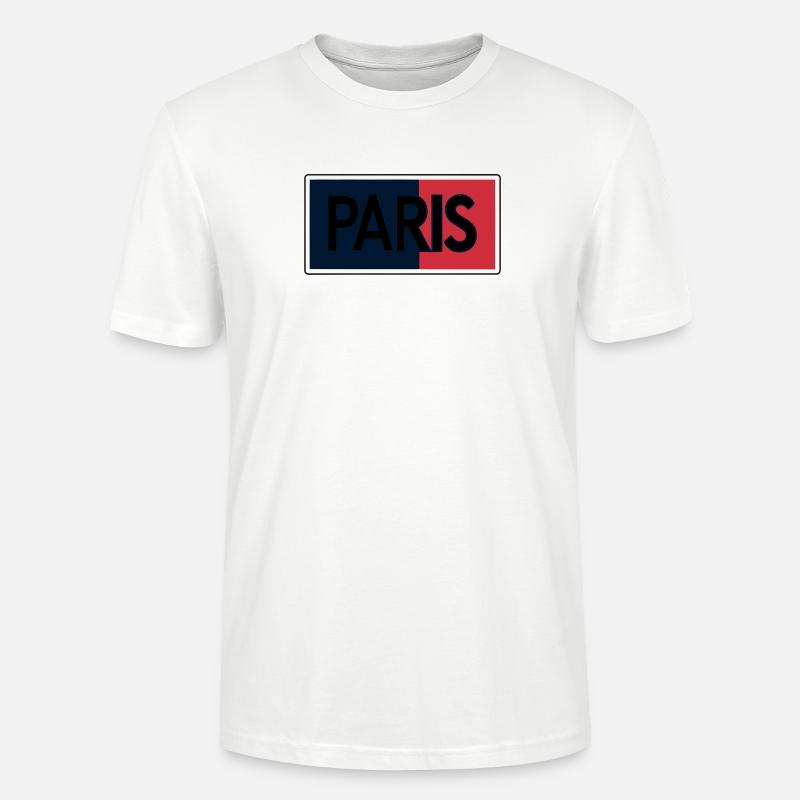 Pariser Flagge Split-Typografie - Stanley/Stella Unisex Bio-T-Shirt CRAFTER - Weiß