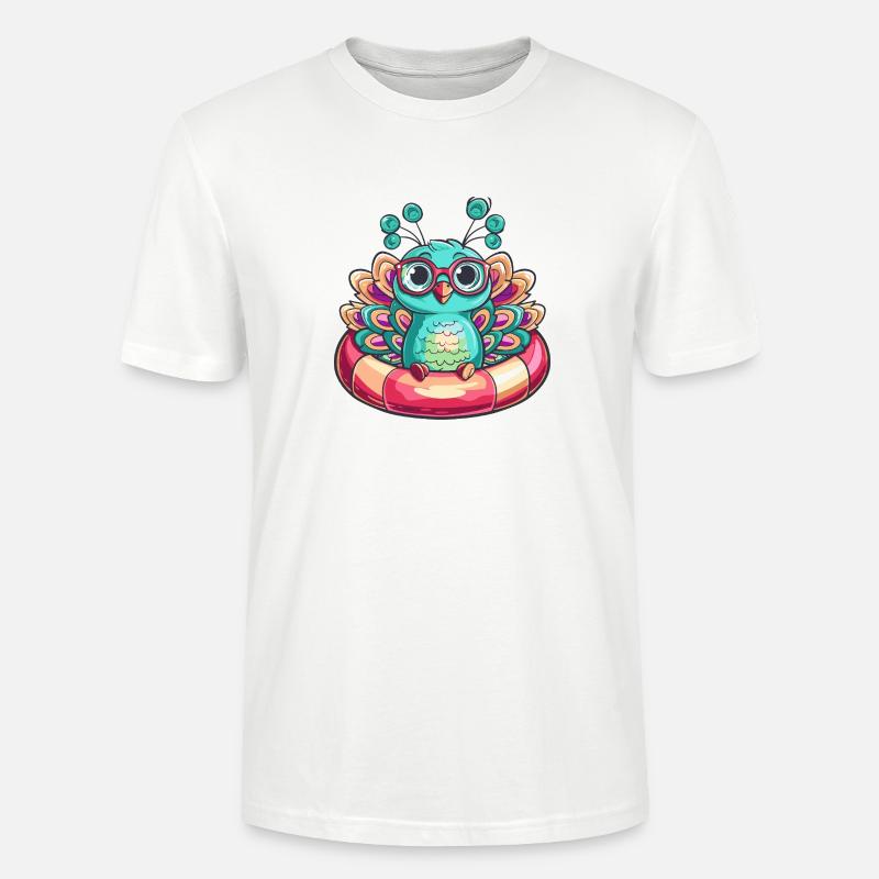 Pfau Vogel Comic Cool - Stanley/Stella Unisex Bio-T-Shirt CRAFTER - Weiß