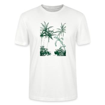 Regenwald grüne Palmen - Stanley/Stella Unisex Bio-T-Shirt CRAFTER - Weiß - Vorne - Alina (178cm) & Michal (187cm)