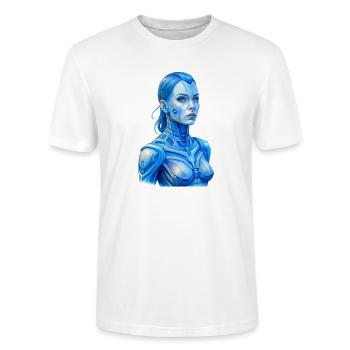 Fille robot aux couleurs bleues dans le style - T-shirt bio CRAFTER Stanley Stella Unisexe - blanc - Devant - Alina (178cm) & Michal (187cm)