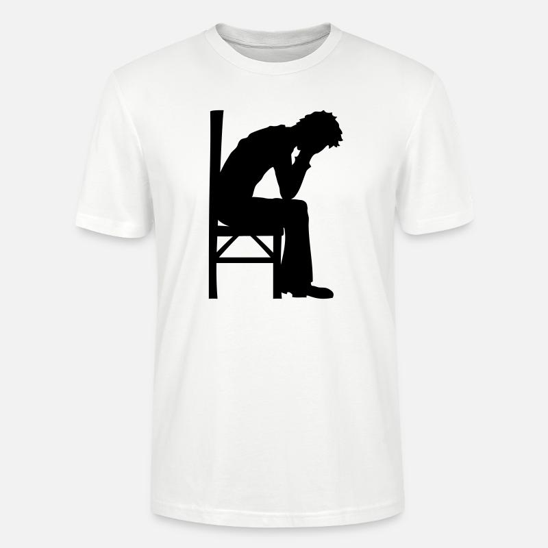 Depression sitzend Design - Stanley/Stella Unisex Bio-T-Shirt CRAFTER - Weiß