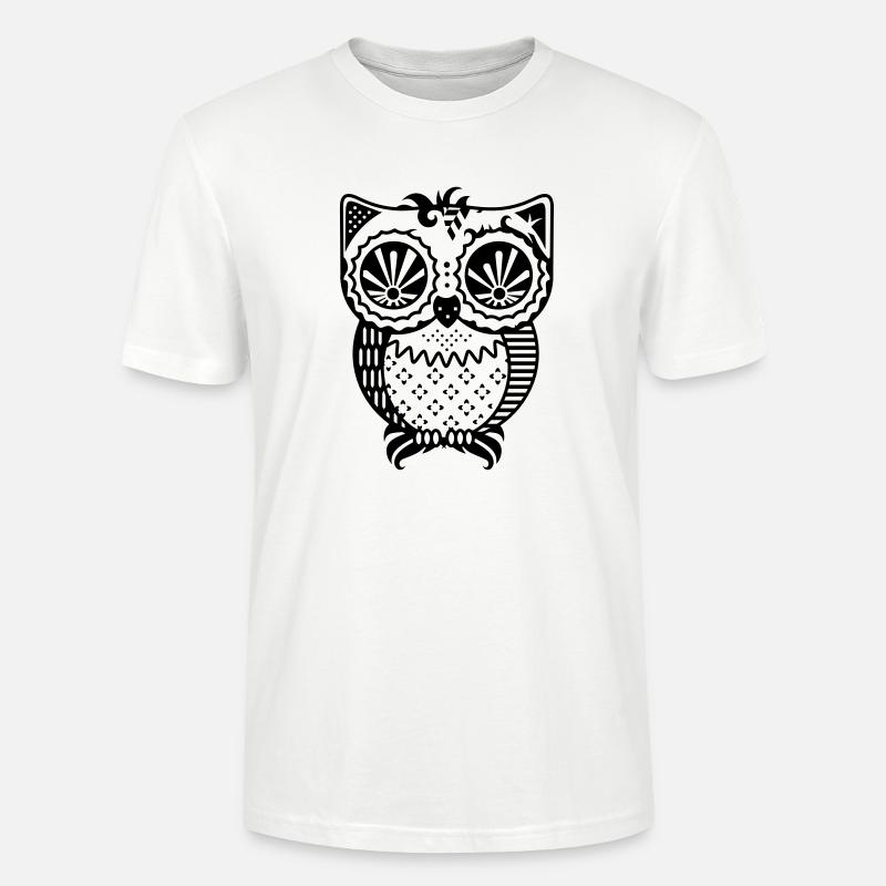 Patchwork Eule - Stanley/Stella Unisex Bio-T-Shirt CRAFTER - Weiß