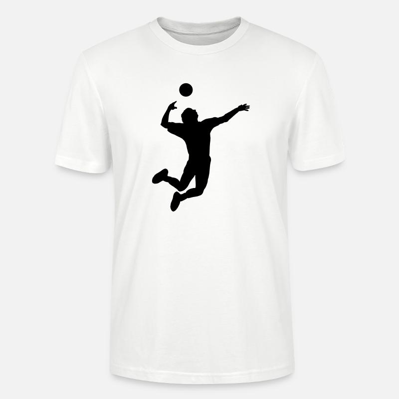 Volleyball gesprungen Schlag oder Service - Stanley/Stella Unisex Bio-T-Shirt CRAFTER - Weiß