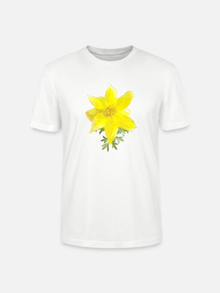 Gelbe Blüten-Aquarell - Stanley/Stella Unisex Bio-T-Shirt CRAFTER - Weiß