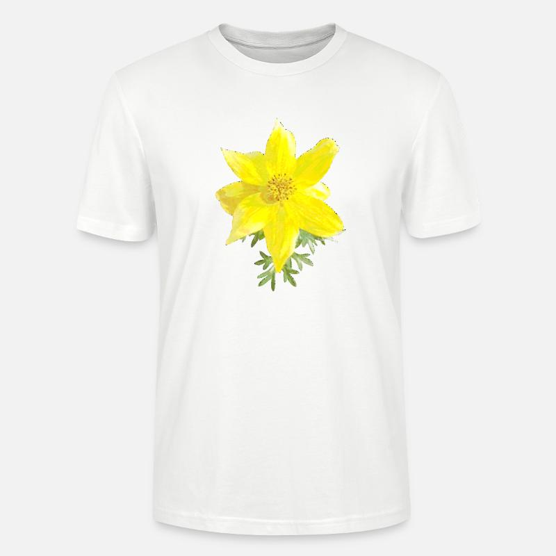 Gelbe Blüten-Aquarell - Stanley/Stella Unisex Bio-T-Shirt CRAFTER - Weiß