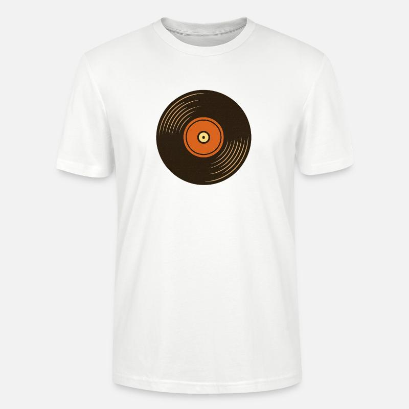 Retro Turntable Design - Stanley/Stella CRAFTER Unisex Organic T-Shirt - white
