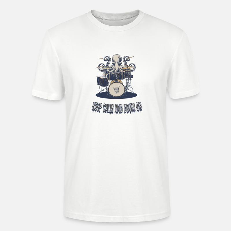 Keep Calm and Drum On - Stanley/Stella Unisex Bio-T-Shirt CRAFTER - Weiß
