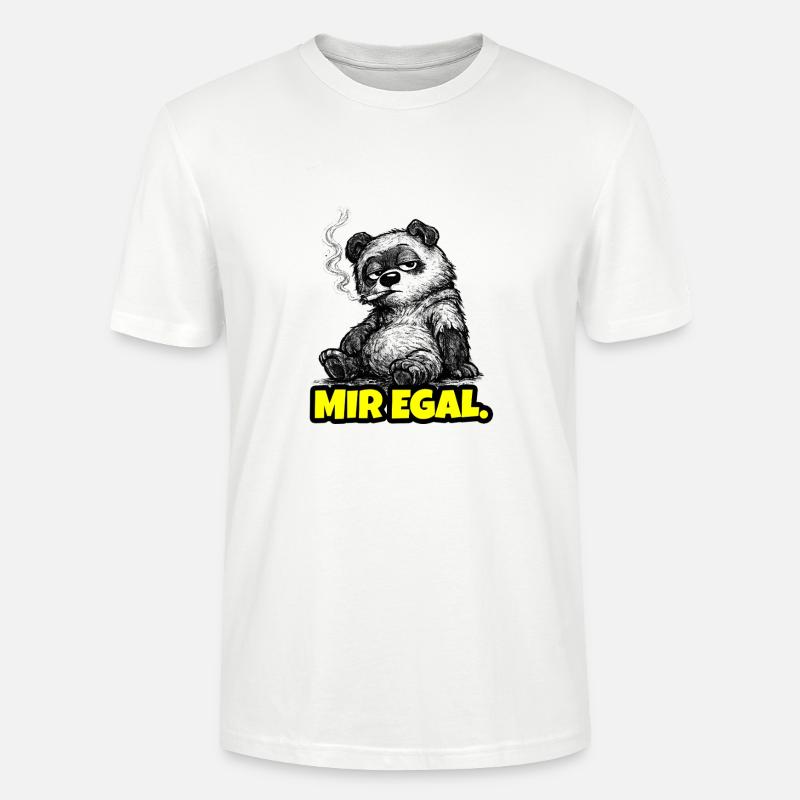 Mir egal. – Grumpy Bär (Sarkasmus Sketch) - Stanley/Stella Unisex Bio-T-Shirt CRAFTER - Weiß