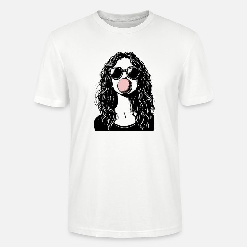 Cooles Mädchen bläst Kaugummi - Stanley/Stella Unisex Bio-T-Shirt CRAFTER - Weiß