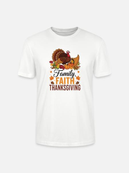 Thanksgiving-Familie Glaubenstruthahn - Stanley/Stella Unisex Bio-T-Shirt CRAFTER - Weiß