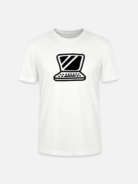 Laptop - Line - Stanley/Stella CRAFTER Unisex Organic T-Shirt - white