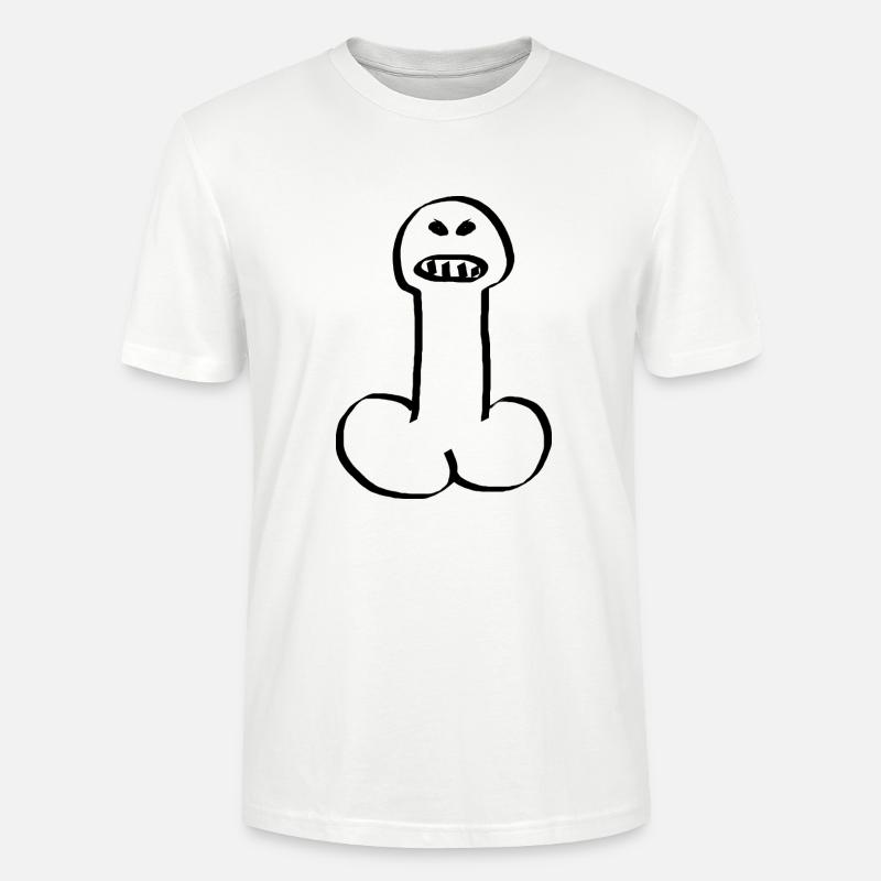 Penis angry Peniskopf Geschenkidee - Stanley/Stella Unisex Bio-T-Shirt CRAFTER - Weiß