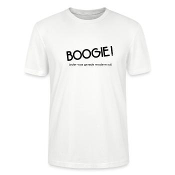Boogie gerade modern - Stanley/Stella Unisex Bio-T-Shirt CRAFTER - Weiß - Vorne - Alina (178cm) & Michal (187cm)