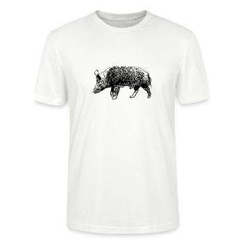 Wild Boar - Stanley/Stella CRAFTER Unisex Organic T-Shirt - white - Front - Alina (178cm) & Michal (187cm)