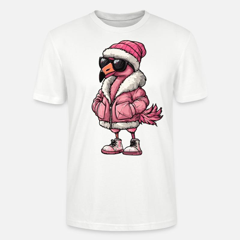 Flamingo Cool Comic - Stanley/Stella CRAFTER Unisex Organic T-Shirt - white