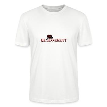 SOYEZ DIFFÉRENT – Rose Rouge, Amour-Propre, Positivité - T-shirt bio CRAFTER Stanley Stella Unisexe - blanc - Devant - Alina (178cm) & Michal (187cm)