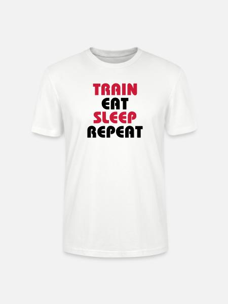 Train Eat Sleep Repeat - Stanley/Stella Unisex Bio-T-Shirt CRAFTER - Weiß