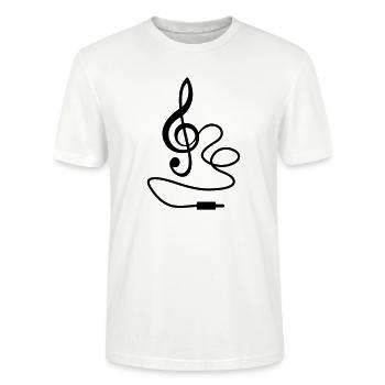 Notenschlüssel Noten musikalische notenschlüssel - Stanley/Stella Unisex Bio-T-Shirt CRAFTER - Weiß - Vorne - Alina (178cm) & Michal (187cm)