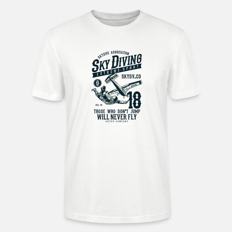 Sky Diving Fallshirm jumping - Stanley/Stella CRAFTER Unisex Organic T-Shirt - white