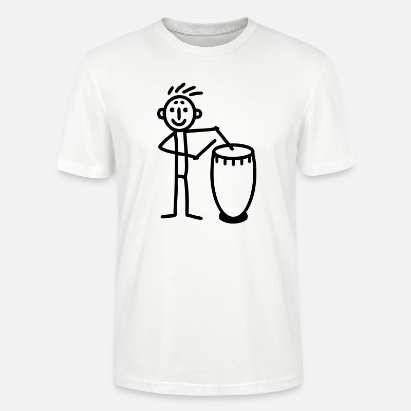 Le batteur joue congas Djembe - T-shirt bio CRAFTER Stanley Stella Unisexe - blanc