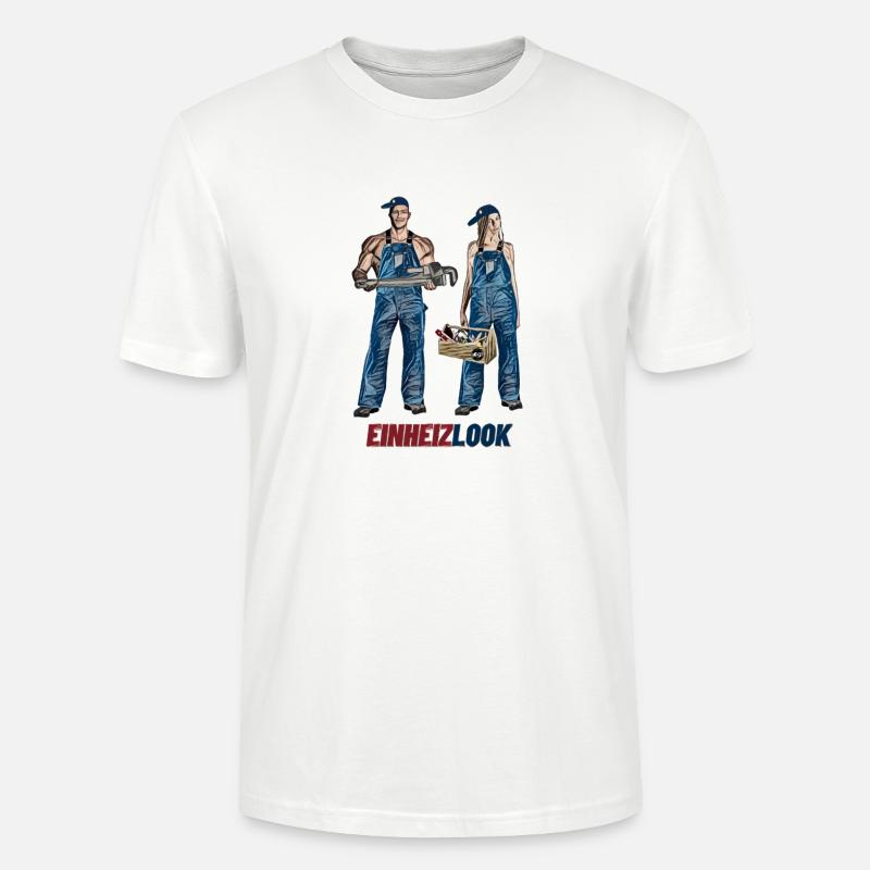 Einheitslook vs Einheizlook. Heizungsmonteure. - Stanley/Stella Unisex Bio-T-Shirt CRAFTER - Weiß