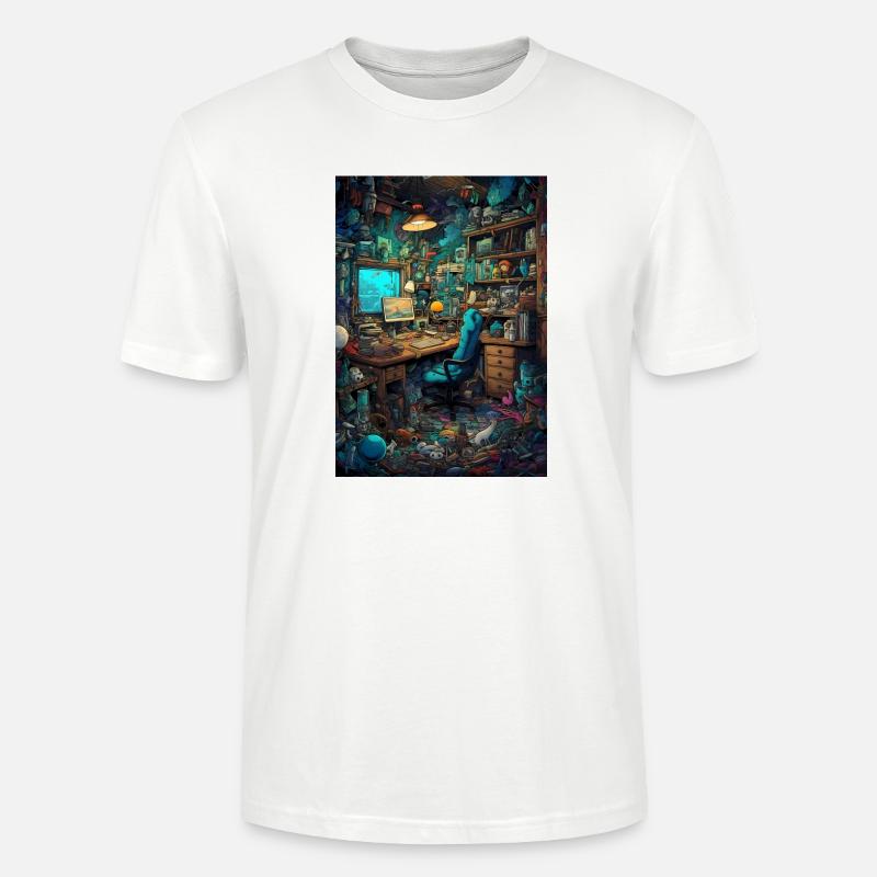 Wohnraum eines Computer Nerds - Stanley/Stella Unisex Bio-T-Shirt CRAFTER - Weiß