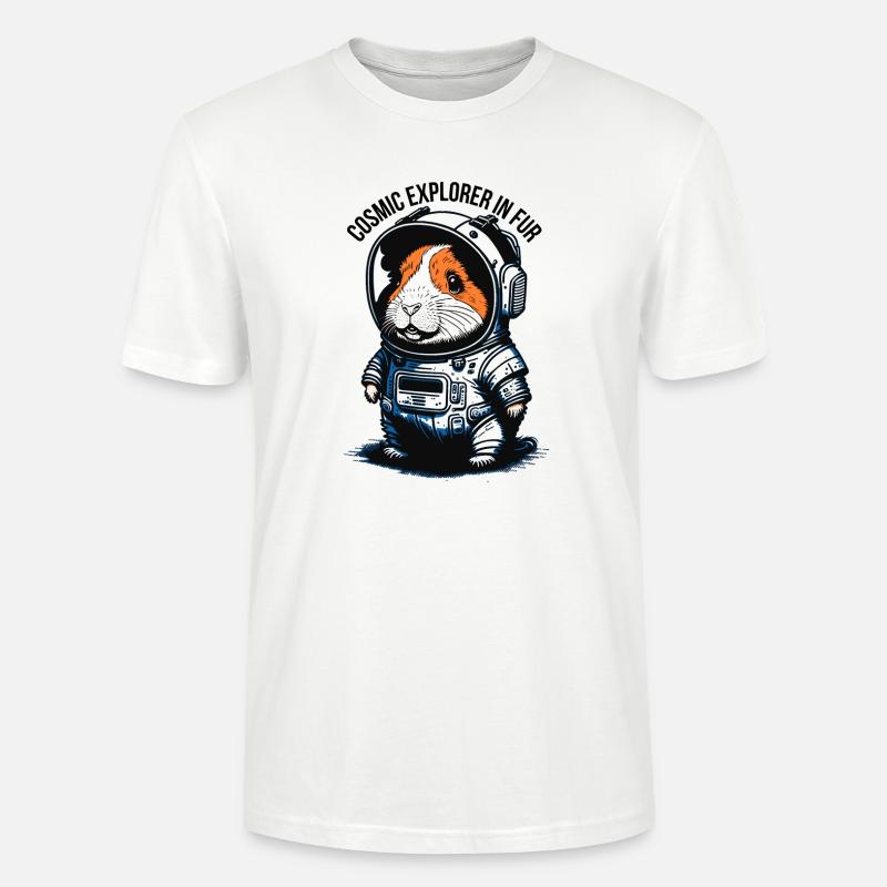 Voyageur de l’espace à fourrure - T-shirt bio CRAFTER Stanley Stella Unisexe - blanc